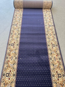 Covor biserica Traversa, Lotos, Bleumarin, 100x300 cm, Delta - Img 3