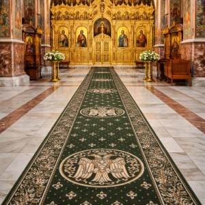 Covor biserica Traversa, Lotos, Verde, 80x900 cm, Delta 15032 310