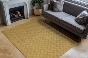 Covor Diamond Cut Galben inchis 80x150 cm - Img 3