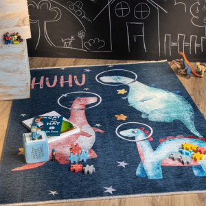 Covor eco copii My Greta Albastru inchis 115x170 cm - Img 4