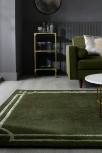 Covor Gatsby Wool Verde masliniu 120x170 cm, Flair Rugs