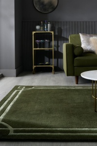 Covor Gatsby Wool Verde masliniu 120x170 cm, Flair Rugs