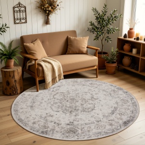 Covor Rotund INKA V1 Bej 120x120 cm