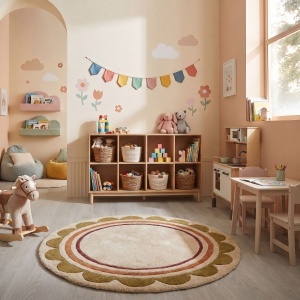 Covor rotund Lois Natural 120x120 cm - Img 3