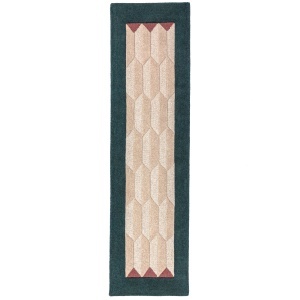 Covor traversa Apex Border Wool Turcoaz 60x230 cm - Img 5