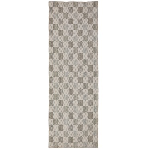 Covor traversa Muted Checkerboard Verde 80x230 cm - Img 5