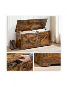 Cufar de depozitare, Vasagle, 100 x 40 x 46 cm, LSB060T01, Maro Rustic - Img 7