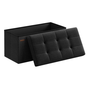 Cufar depozitare Otoman Negru Songmics 76x38x38 cm - Img 2
