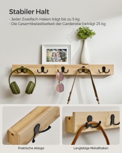 Cuier Songmics Bej 70x7x4.8 cm - Img 4