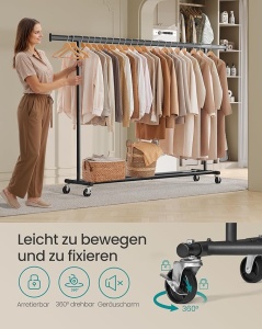 Cuier stander Negru Songmics 200x45x161.5 cm - Img 4