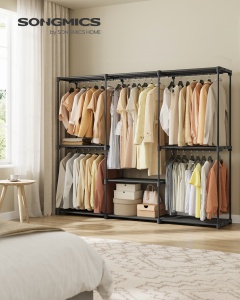 Cuier stander, Rylan, Negru, 205x43x166 cm - Img 2