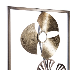 Decoratiune de perete Blomma metal auriu antic 31x3.5x90 cm - Img 3
