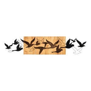 Decoratiune de perete Excore, Pako World, Lemn de pin, Natural, 111x3x25 cm