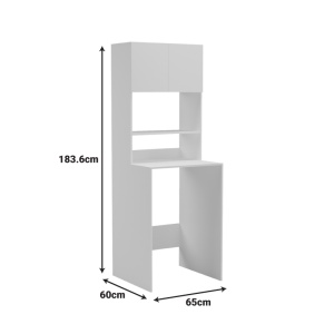 Dulap baie masina de spalat, Chaxe, Alb, 65x60x183.6 cm - Img 6