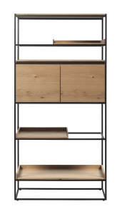 Dulap biblioteca RIVOLI, Stejar deschis, 38x180x90 cm