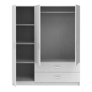 Dulap cu 3 usi, Royal, Alb, 200x58x177 cm - Img 4