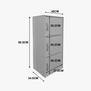 Dulap cu 3 usi, Soline, Alb, 34.5x40x90.5 cm - Img 4