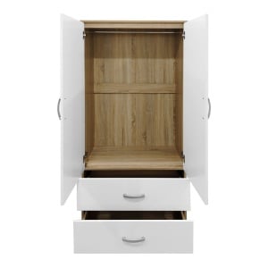 Dulap cu 4 usi, Athos, V14, Alb-Stejar, 160x42x180 cm - Img 2