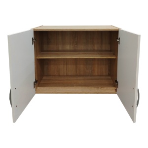 Dulap cu 6 usi, Athos, V29, Alb-Stejar, 240x42x240 cm - Img 7