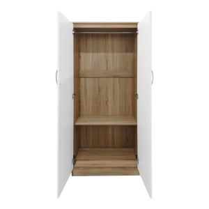 Dulap cu 6 usi, Athos, V4, Alb-Stejar, 240x42x180 cm - Img 3