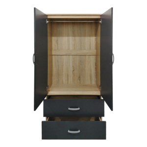 Dulap cu 6 usi, Athos, V4, Antracit-Stejar, 240x42x180 cm - Img 3