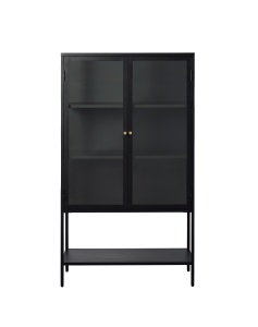 Dulap cu vitrina CARMEL, Negru, 40x160x90 cm