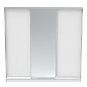 Dulap dormitor cu 2 usi glisante cu oglinda Aparador Pako World Alb 240x60x240 cm - Img 3