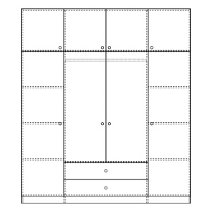 Dulap dormitor Royal Pako World Sonoma 200x58x230 cm - Img 2
