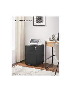 Dulap mobil cu inchidere, Songmics, Negru, OFC60BK, 52 x 39 x 60 cm - Img 2