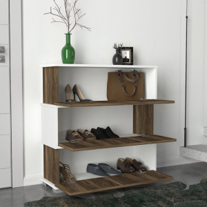 Dulap Pantofi Napolyon Alb-Walnut - Img 4