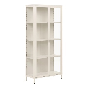 Dulap vitrina Brisbane, Alb pal, 35x80x175 cm - Img 4