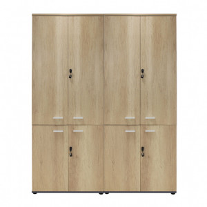 Dulapuri Lotus cu 4 usi in culoarea stejar-gri inchis 160x40x200cm - Img 3
