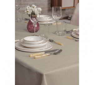 Fata de Masa Jacquard Plain Bej, 155x160 cm - Img 2