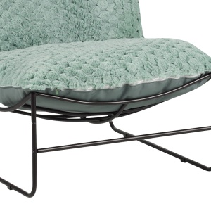 Fotoliu Chopie verde deschis cu picioare negre 77x90x83 cm - Img 6