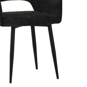 Fotoliu Factols material textil negru si picioare din metal negru 53x61x84 cm - Img 7