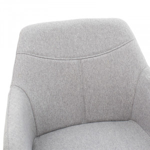 Fotoliu Nasima material textil gri - culoare lemn natural 57x58x84cm - Img 5