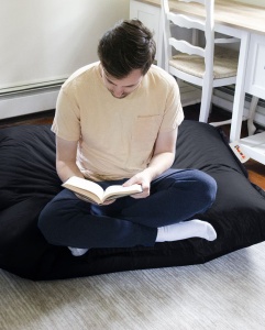Fotoliu puf de gradina Cushion Pouf Negru 100x100x20 cm - Img 7