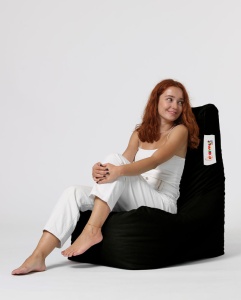 Fotoliu puf de gradina Diamond Negru 60x90x35 cm - Img 3