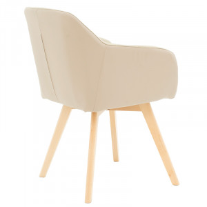 Fotoliu Safira material textil piele ecologica bej - culoare lemn natural 57x58x84cm - Img 2