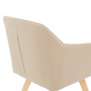 Fotoliu Safira material textil piele ecologica bej - culoare lemn natural 57x58x84cm - Img 7