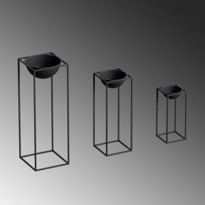 Ghiveci decorativ GED019 Negru 28x80x28 cm - Img 5
