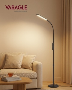 Lampa de podea Island, Negru, 22x22x175 cm