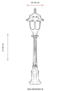 Lampadar de exterior 68180 Negru 95x25 cm - Img 3