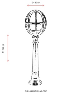 Lampadar de exterior M6BOP Negru 100x30 cm - Img 3