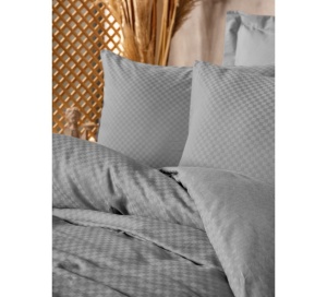 Lenjerie Plaid Gri (Bumbac 100%) - Img 2
