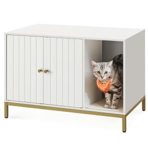 Litiera Alb Feandrea 80x50x55 cm - Img 3