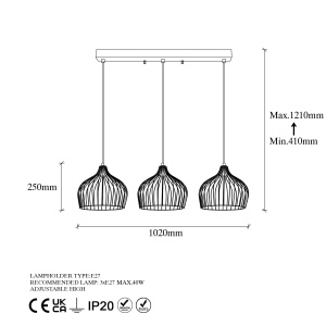 Lustra Bek Auriu 102x30x121 cm - Img 6
