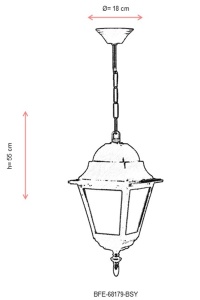Lustra de exterior 68179 Alb 55x18 cm - Img 3