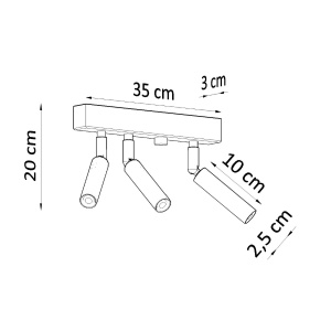 Lustra Eyetech Negru 35x3x20 cm - Img 2