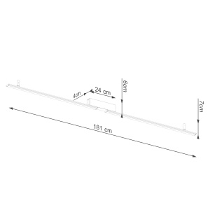 Lustra LED Lagom Rosu 4000K 181x4x7 cm - Img 8
